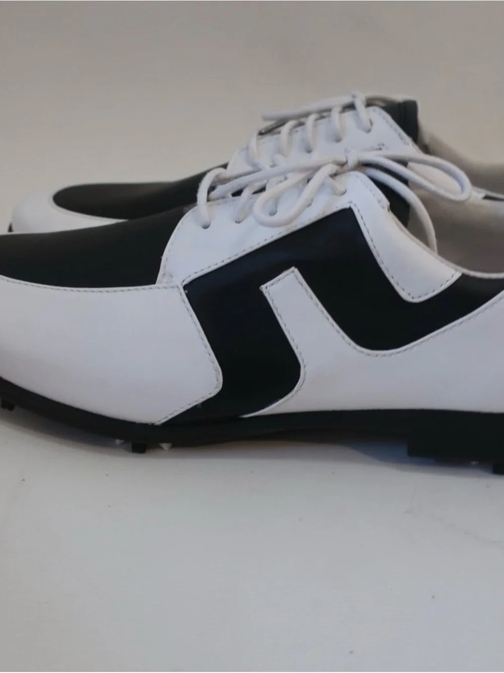 J. Lindeberg Bridge Black & White Leather Golf shoe Size 13